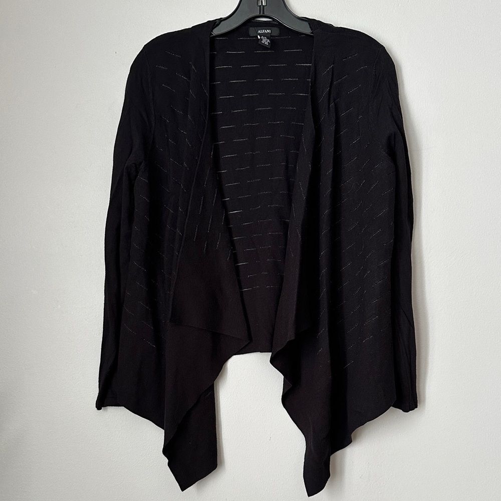 Alfani Black Open Front Cardigan Sweater size M